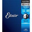 Elixir 12100 Polyweb Coated Medium Nickel Plated Steel Electric Guitar Strings - .011-.049 For Cheap