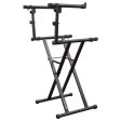 Odyssey LTBXS2 - Black Heavy-Duty Two Tier X-Stand for DJ Coffins and Controller Cases Fashion