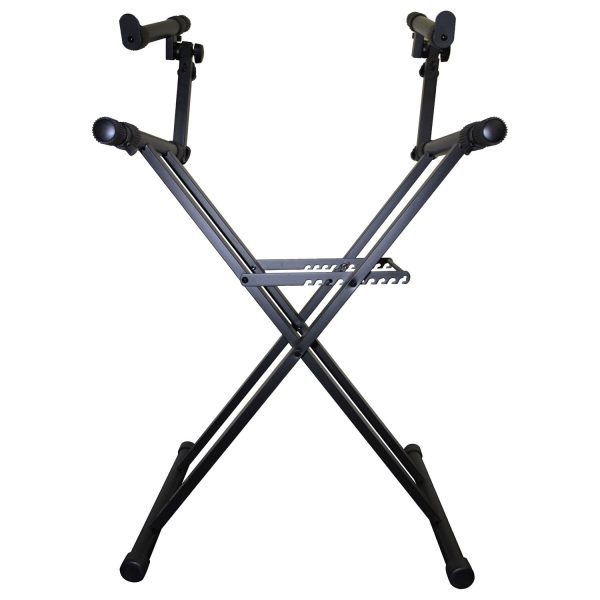 Odyssey LTBXS2 - Black Heavy-Duty Two Tier X-Stand for DJ Coffins and Controller Cases Fashion