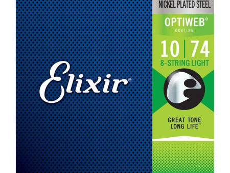 Elixir 19062 Optiweb Light Nickel Plated Electric Guitar 8 Strings - .010-.074 Cheap